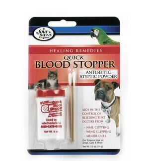 Four Paws Quick Blood Stop Powder 0.5 oz Antiseptic Styptic for Pets